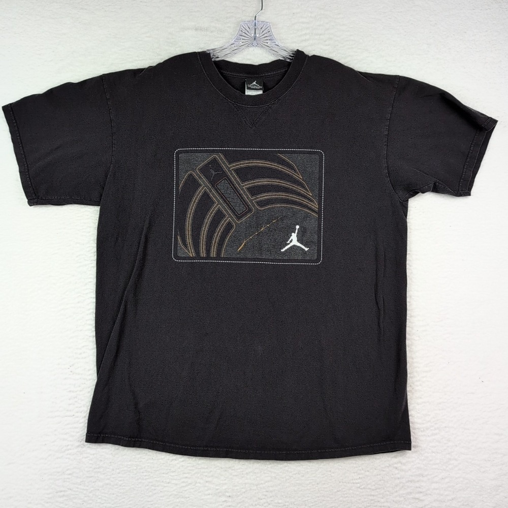 VTG Air Jordan Retro Wheat 13 Ginger 17 T-Shirt Men's XL Black Graphic
